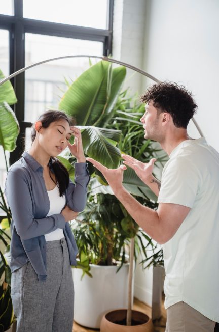 a man and a woman are arguing