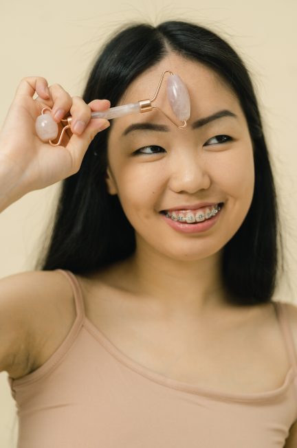 woman with braces