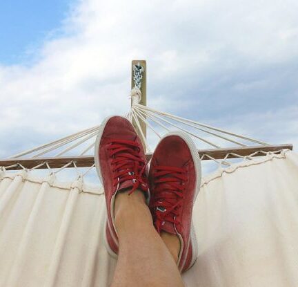 Vacation - Pair of Red-and-white Low-top Sneakers