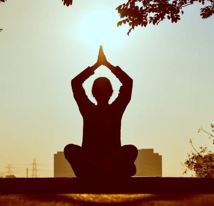 Meditation - Silhouette of Man at Daytime